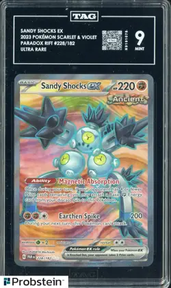 2023 Pokemon Scarlet & Violet Paradox Rift #228 Sandy Shocks ex Ultra Rare TAG 9 - Image 1