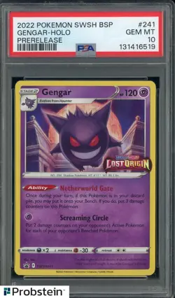 2022 Pokemon SWSH Black Star Promo Rrerelease #241 Gengar Holo PSA 10 - Image 1