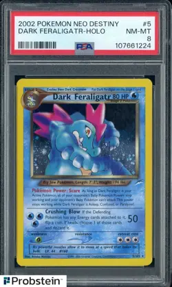 2002 Pokemon Neo Destiny #5 Dark Feraligatr Holo PSA 8 NM-MT - Image 1