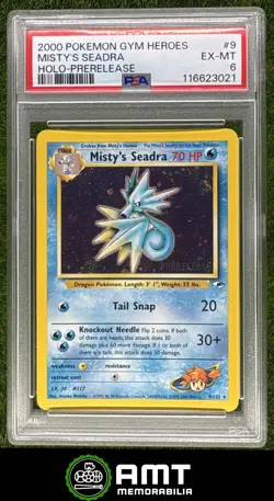 Misty's Seadra PSA 6 2000 Pokemon Gym Heroes Holo Prerelease #9/132 3021 - Image 1