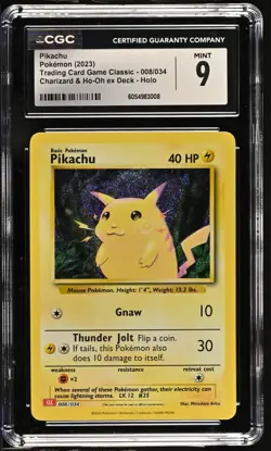 Pokemon 2023 Pikachu Charizard & Ho-Oh ex Deck Holo TCG Classic #008 CGC 9 - Image 1