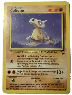 Pokemon TCG Cubone Base Set 2 70/130 Regular Unlimited Common - Image 1