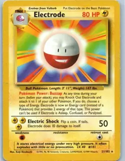 Pokemon tcg Base Set Electrode Moderately played - Image 1