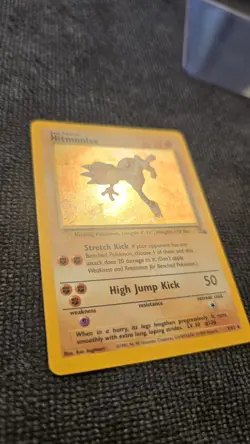 Pokemon TCG Hitmonlee Holo Rare Card Fossil, 7/62 LP condition - Image 4