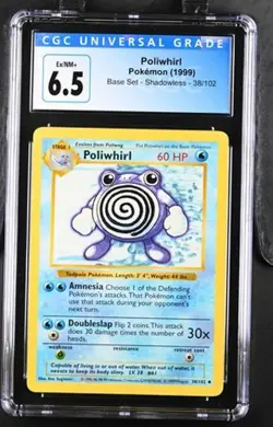 Pokemon Poliwhirl 1999 Base Set 38/102 Shadowless CGC 6.5 - Image 1