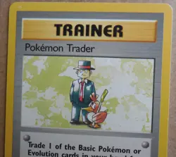 Pokemon Trader 77/102 Rare Non-Holo Base Set Pokemon Trainer Card LP - Image 2