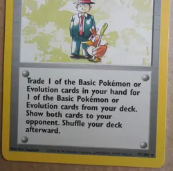 Pokemon Trader 77/102 Rare Non-Holo Base Set Pokemon Trainer Card LP - Image 3