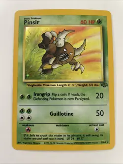 1999 Pokemon Pinsir #9/64 Holo Jungle Unlimited LP (No Symbol Error) - TCCCX - Image 1