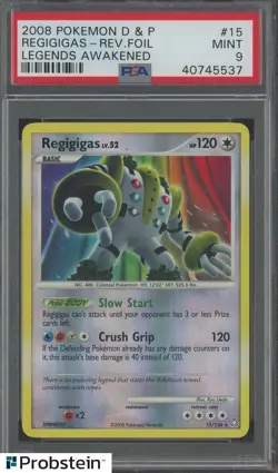 2008 Pokemon D & P Legends Awaken Regigigas Reverse Foil #15 PSA 9 - Image 1