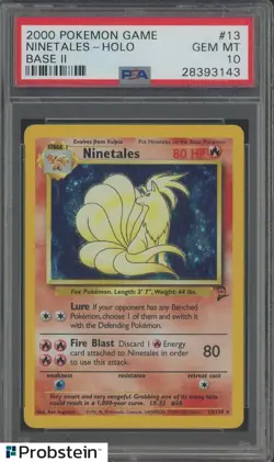 2000 Pokemon Base 2 Ninetales Holo #13 PSA 10 GEM MINT - Image 1