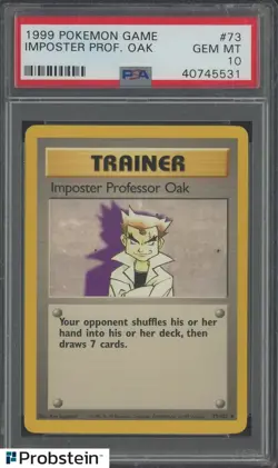 1999 Pokemon Game Imposter Prof Oak #73 PSA 10 GEM MINT - Image 1