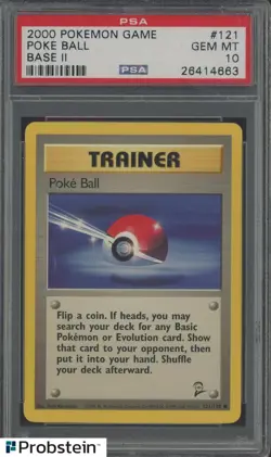 2000 Pokemon Base 2 Poke Ball #121 PSA 10 GEM MINT - Image 1