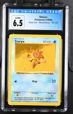 Pokemon Staryu 1999 Base Set 65/102 Shadowless CGC 6.5 - Image 1