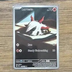 Pokemon Larvesta Illustration Rare 196/191 Sv08 Surging Sparks Basic 70 HP Holo - Image 1