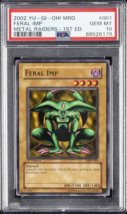 2002 YU-GI-OH! MRD-METAL RAIDERS 1ST ED #001 FERAL IMP PSA 10 - Image 1