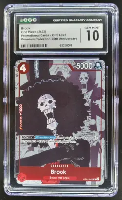 2022 ONE PIECE BROOK 25TH PROMO OP01-022 CGC 10 A PT - Image 1