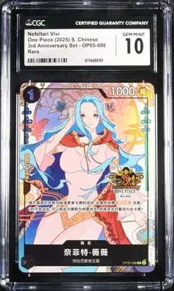 CGC 10 Chinese Nefertari D. Vivi OP05-086 Exclusive 3rd Anniversary ONE PIECE（7) - Image 1