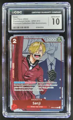 2022 ONE PIECE SANJI PROMO 25TH OP01-013 CGC 10 A PT - Image 1