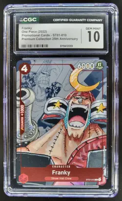 2022 ONE PIECE FRANKY 25TH ANNIVERSARY PROMO ST01-010 CGC 10 B PT - Image 1