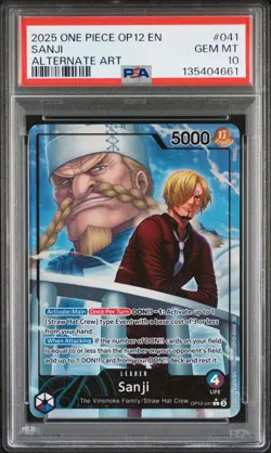 2025 ONE PIECE OP12-LEGACY OF THE MASTER ALTERNATE ART #041 SANJI PSA 10 - Image 1