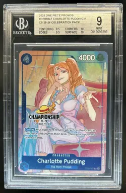 2025 One Piece Promo Charlotte Pudding Celebration Pack Rare #OP06-047 BGS 9 - Image 1