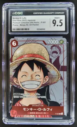 2022 ONE PIECE CCG JAPANESE MONKEY D. LUFFY MANGA ALT ART P-001 CGC 9.5 B PT - Image 1