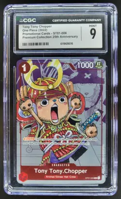 2022 ONE PIECE TONY TONY CHOPPER PROMO 25TH ST01-006 CGC 9 A PT - Image 1