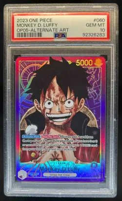 2023 One Piece New Era Monkey.D.Luffy Leader Alt Art #OP05-060 PSA 10 GEM MINT - Image 1