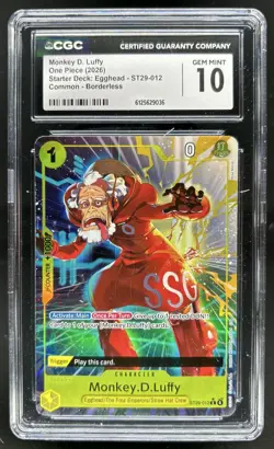2026 One Piece Egghead Deck Monkey D. Luffy Common Borderless #ST29-012 CGC 10 - Image 1