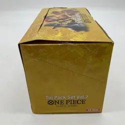 One Piece TCG Tin Pack Set Vol. 2 Display (Brand New Tins Display Bottom Opened) - Image 2