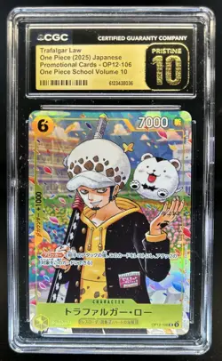 2025 One Piece Japanese Trafalgar Law Promo School Vol. 10 #OP12-106 CGC 10 Gold - Image 1