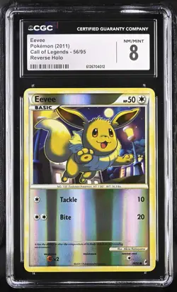 CGC 8 Eevee 2011 Call of Legends 56/95 Reverse Holo Pokemon Card - Image 1