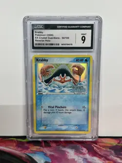 Pokemon EX Crystal Guardians Reverse Holo Krabby CGC 9 Mint 2006 (STAMP CARD) - Image 1