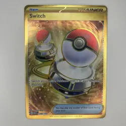Switch 206/165 S&V 151 (MEW) NM Gold Hyper Rare Full Art Pokemon Card - Image 1