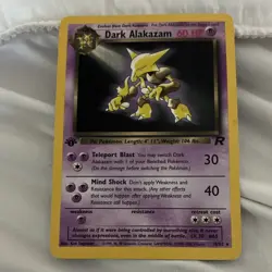 Dark Alakazam Team Rocket 18/82 Rare 1st Edition Regular English Pokemon Card - Image 1