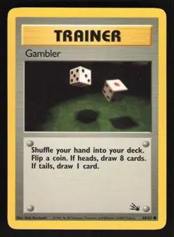 Pokemon Fossil #60/62 Gambler Card TCCCX - Image 1