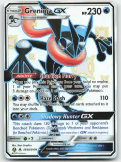 Greninja GX SV56/SV94 Hidden Fates: Shiny Vault Pokemon Card NM - Image 1