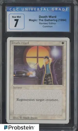 1994 MTG Magic The Gathering Revised Edition Death Ward CGC 7 NM - Image 1