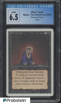 1994 MTG Magic The Gathering Revised Edition Mind Twist Rare CGC 6.5 EX-NM+ - Image 1