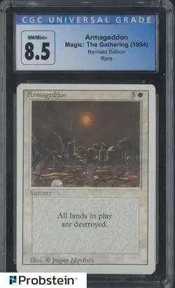 1994 MTG Magic The Gathering Revised Edition Armageddon Rare CGC 8.5 NM-MT+ - Image 1