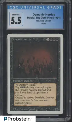 1994 MTG Magic The Gathering Revised Edition Demonic Hordes Rare CGC 5.5 EX+ - Image 1