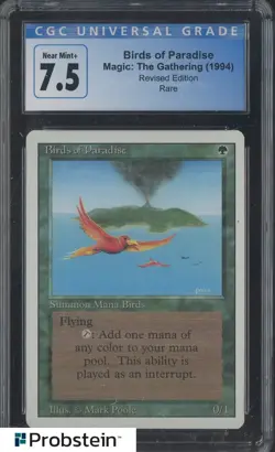 1994 MTG Magic The Gathering Revised Edition Birds of Paradise CGC 7.5 NM+ - Image 1