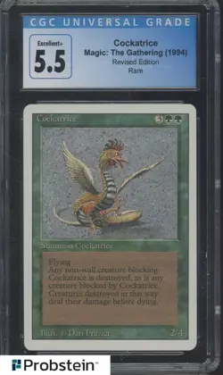 1994 MTG Magic The Gathering Revised Edition Cockatrice Rare CGC 5.5 EX+ - Image 1