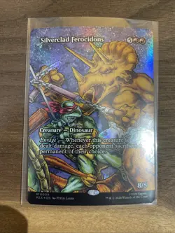 MTG Teenage Mutant Ninja Turtles Silverclad Ferocidons Borderless Foil M 0009 - Image 1