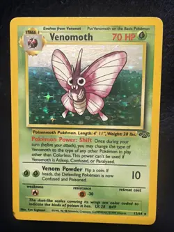 Venomoth 13/64 Jungle Holo - Rare 1999 Wizards Pokemon TCG Card English - Image 1