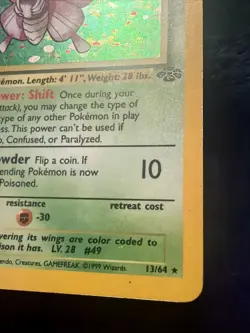 Venomoth 13/64 Jungle Holo - Rare 1999 Wizards Pokemon TCG Card English - Image 4