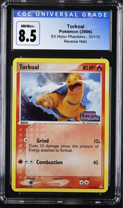 Pokemon EX Holon Phantoms 33/110 Torkoal Reverse Holo Stamped 2006 CGC 8.5 NM-MT - Image 1