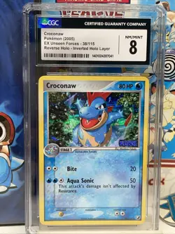 Croconaw 38/115 - 2005 Pokemon EX Unseen Forces Stamped Reverse Holo CGC8 - Image 4