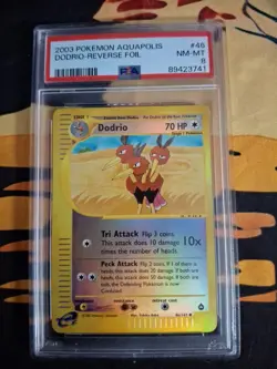 2003 POKEMON AQUAPOLIS DODRIO REVERSE FOIL 46/147 PSA 8 NM-MT - Image 1