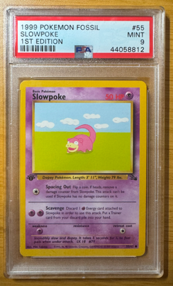 1999 Pokemon Fossil #55 Slowpoke 1st Edition PSA 9 - Image 1